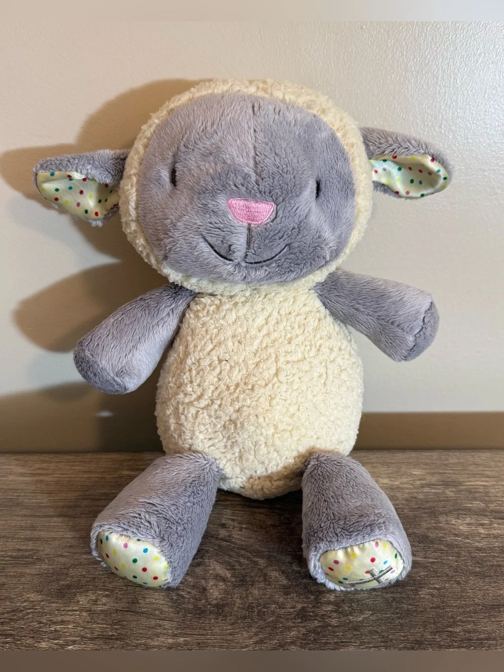 Hallmark Baby Oh So Blessed Faux Sherpa Lamb Plush Satin Ears Cross On Foot HTF